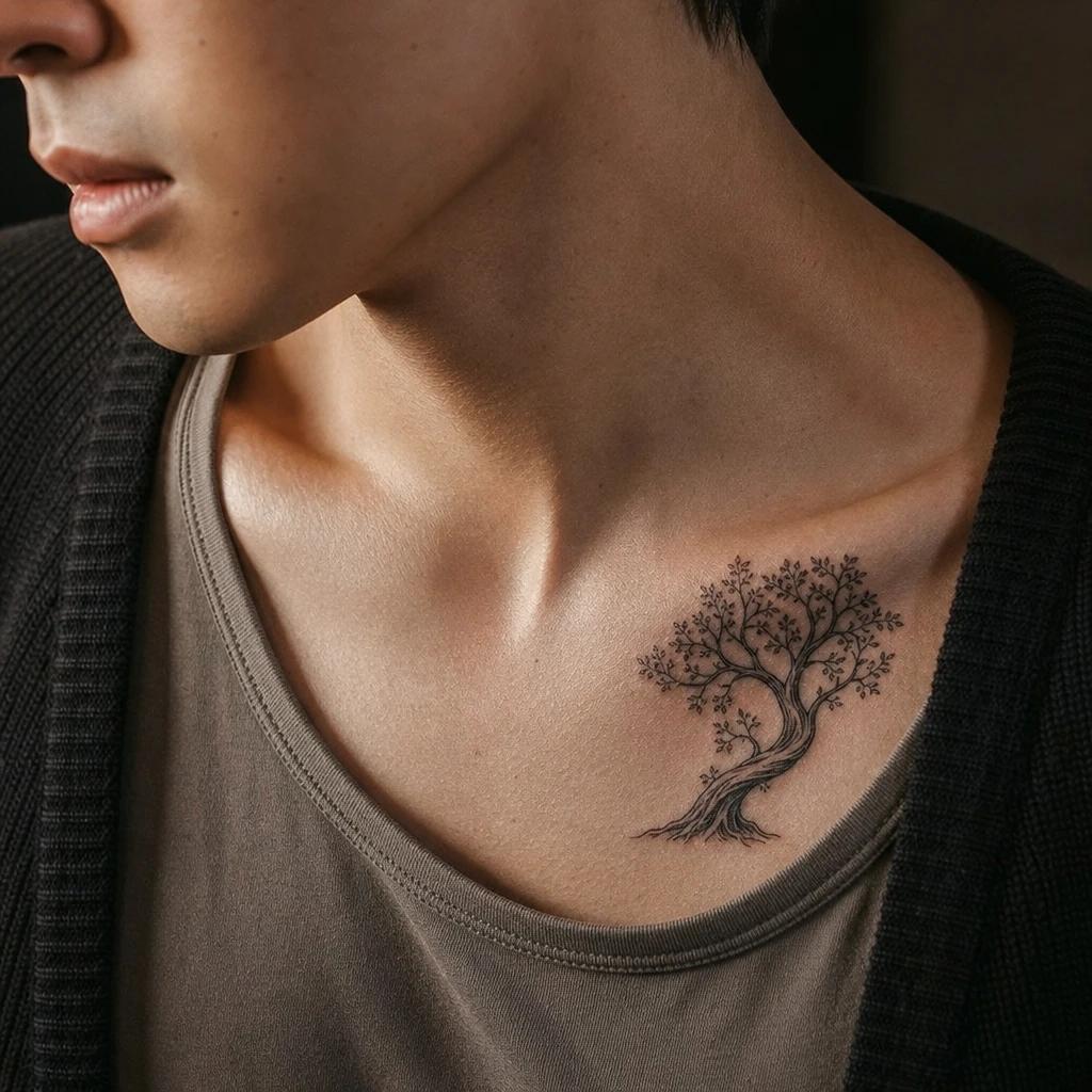 idée tatouage arbre de vie arbre ornemental