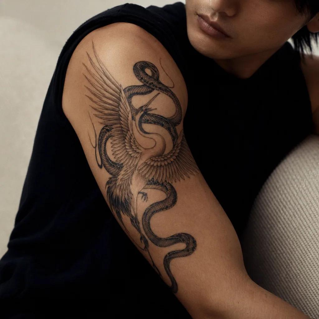 arm-tattoo skull and snake