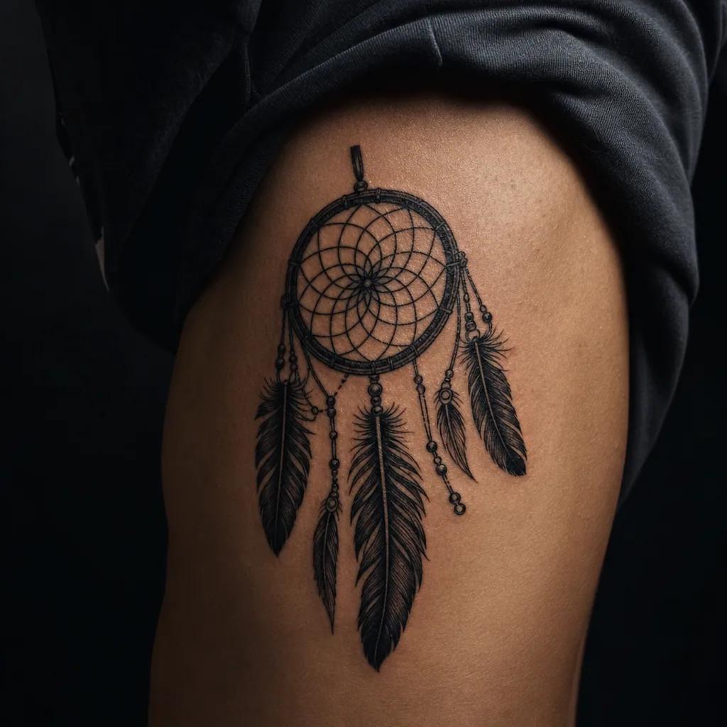idée tatouage attrape-rêve attrape-reve blackwork dense