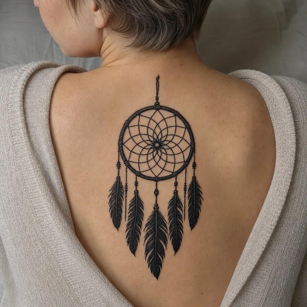 idée tatouage attrape-rêve attrape-reve blackwork dense
