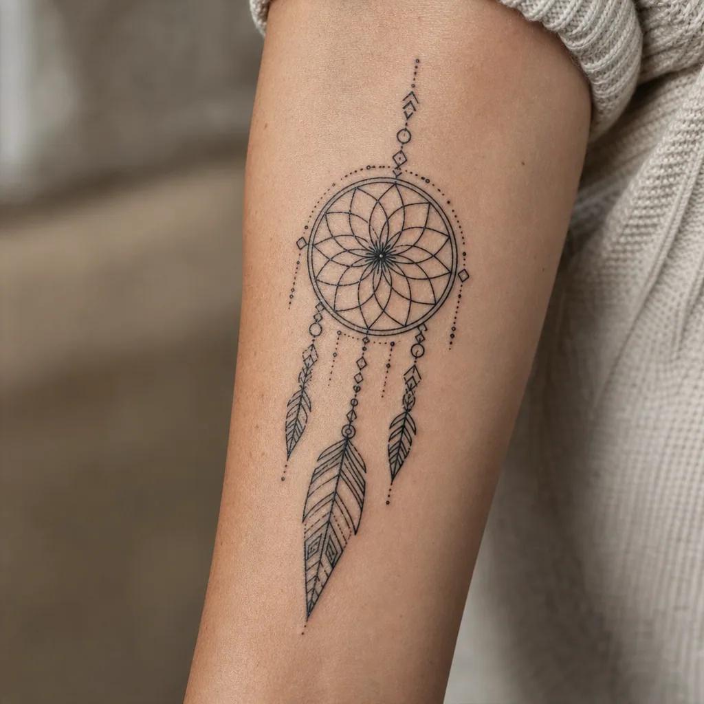 idée tatouage attrape-rêve attrape-reve géométrique