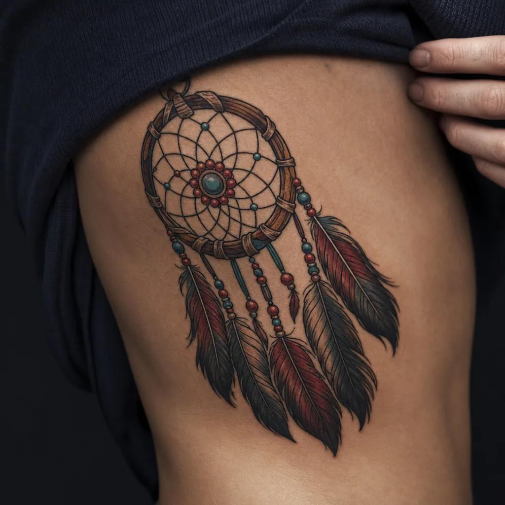 idée tatouage attrape-rêve attrape-reve néo-traditionnel