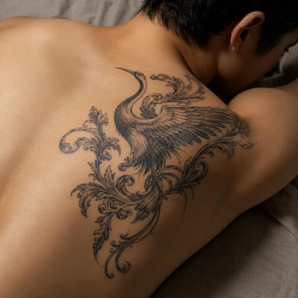 back-tattoo baroque ornamental skull