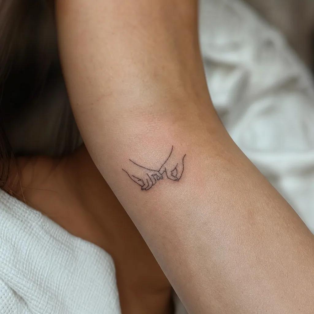 best friend-tattoo two pinkies as a single line