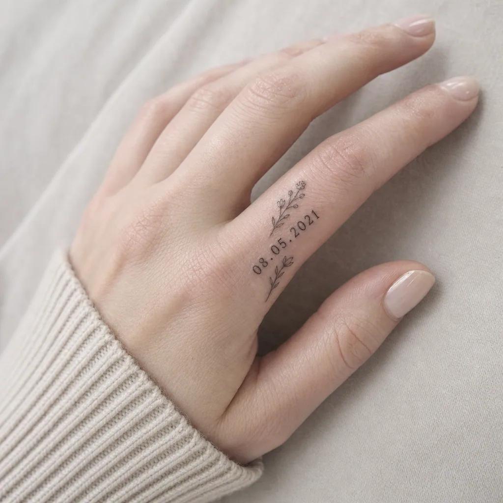 birth date-tattoo floral memorial date