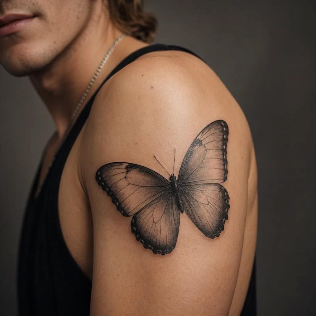 butterfly-tattoo realistic morpho butterfly