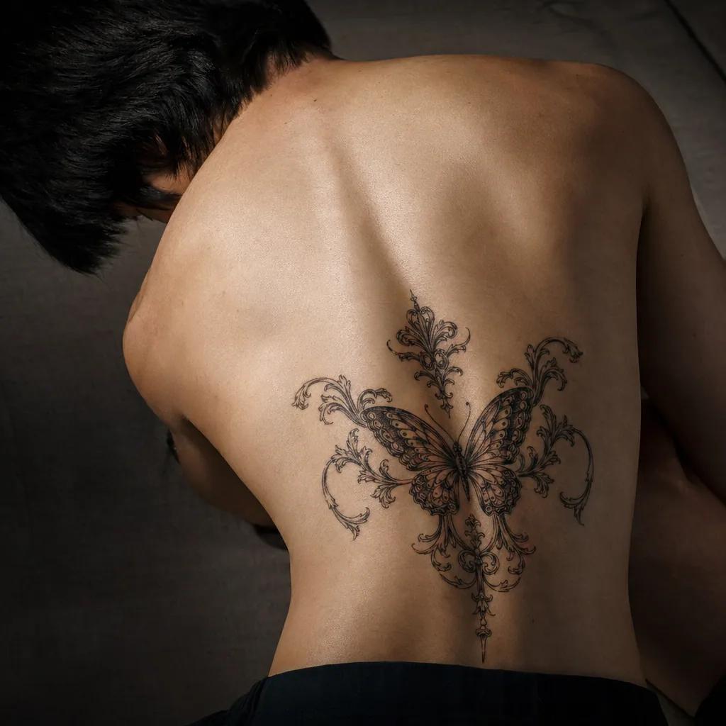 butterfly-tattoo baroque ornamental butterfly