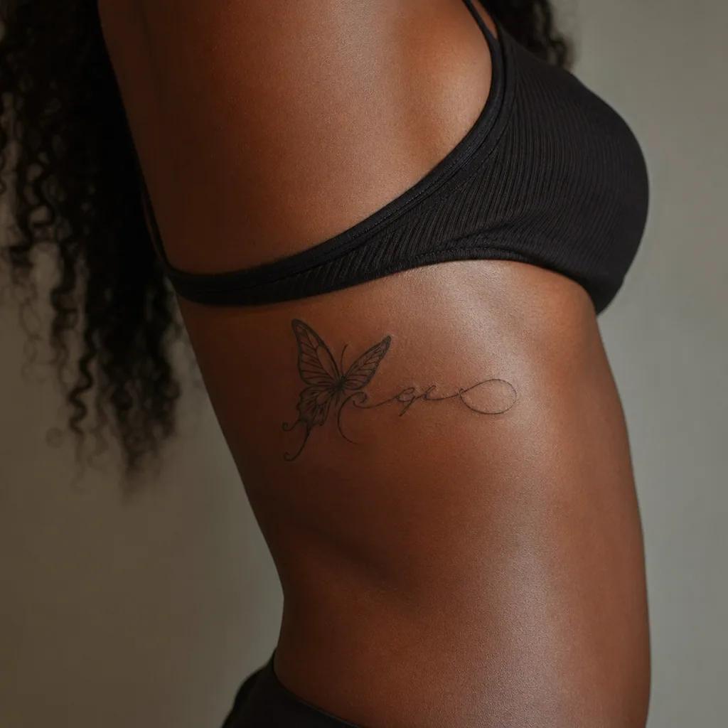 butterfly-tattoo butterfly with lettering