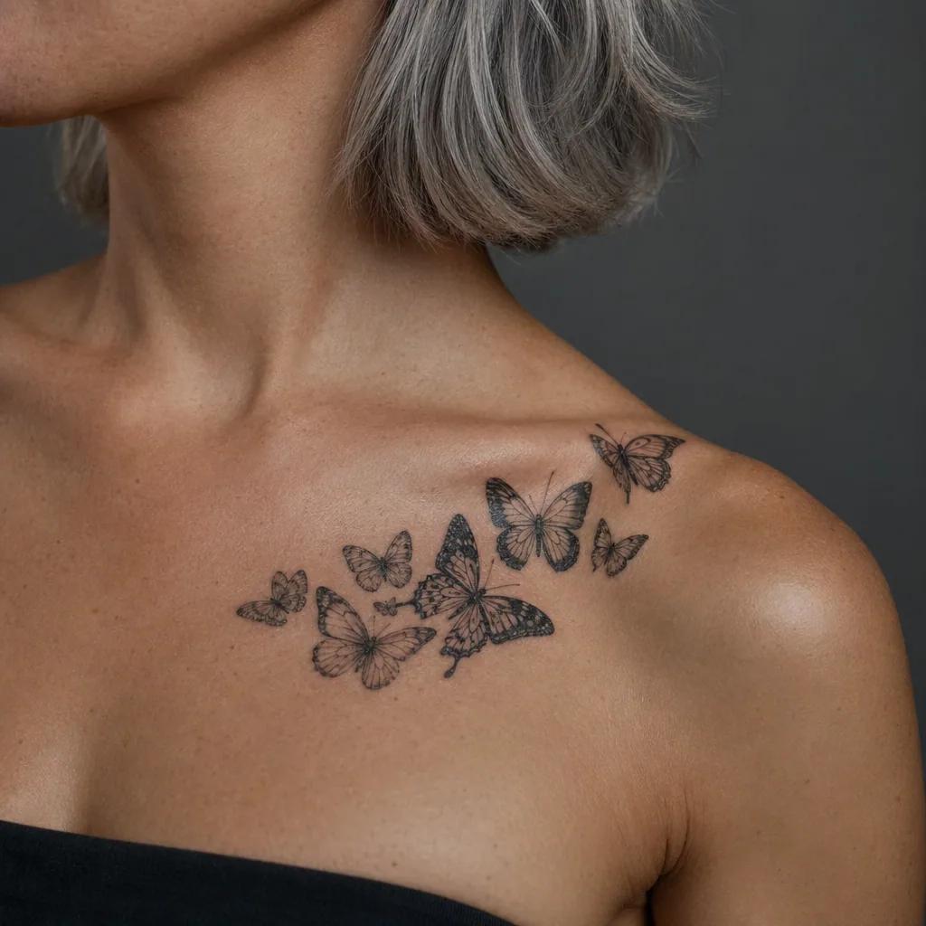 butterfly-tattoo patchwork of multiple butterflies