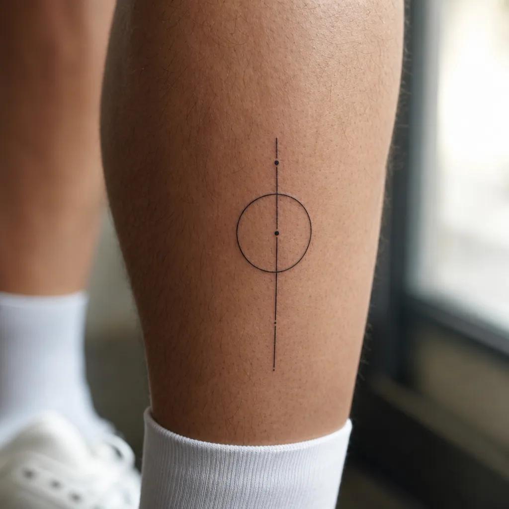 calf-tattoo minimalist symbol