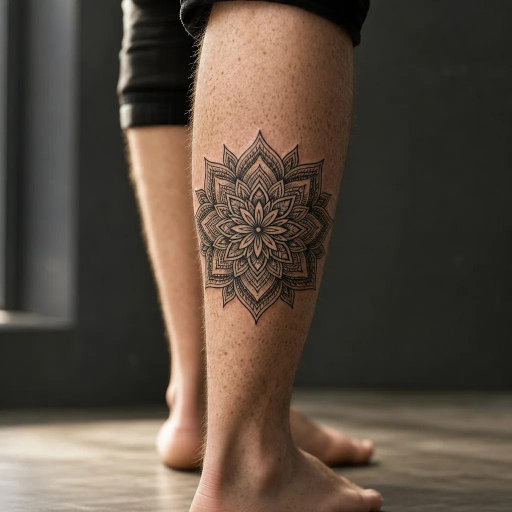 calf-tattoo japanese koi
