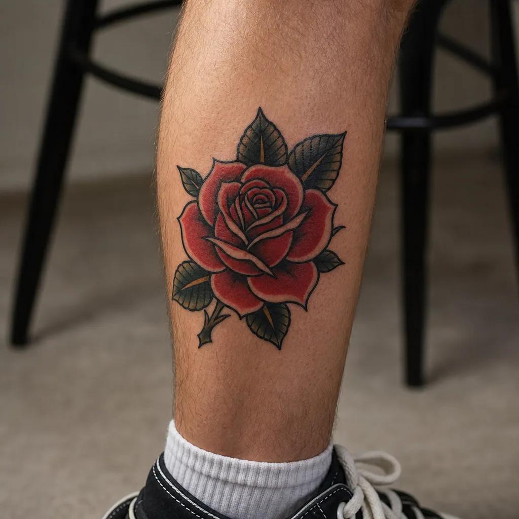 calf-tattoo illustrative skull