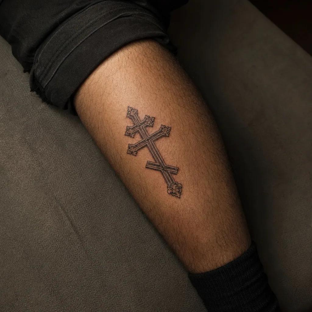 calf-tattoo lettering quote