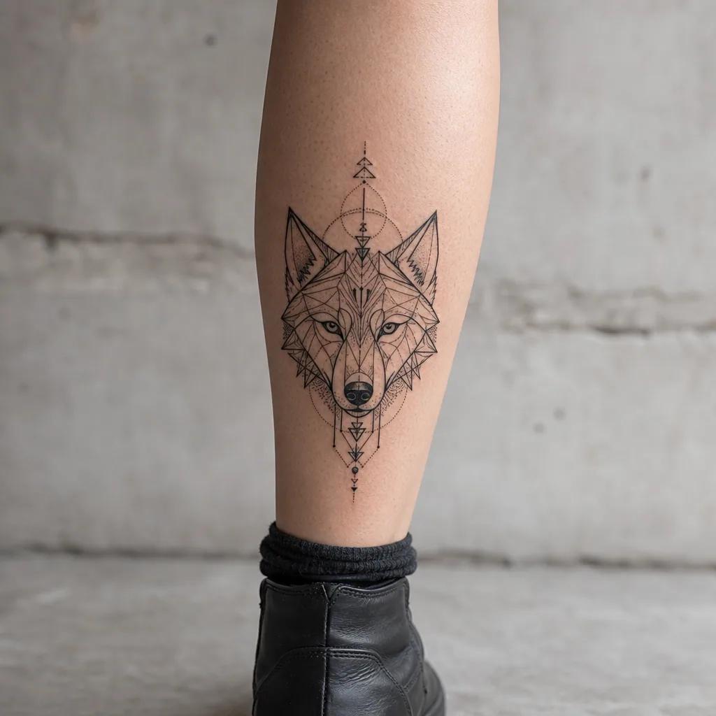 calf-tattoo tribal composition