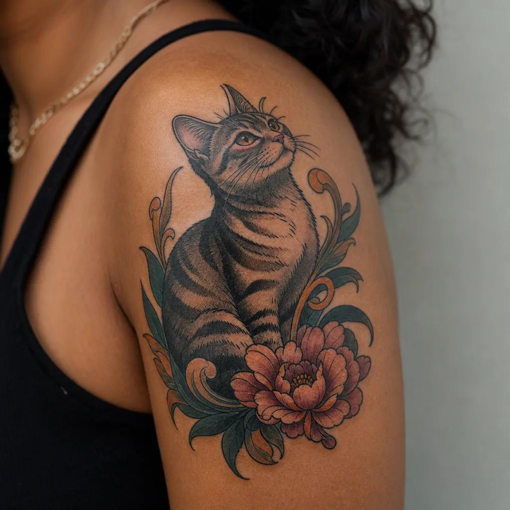 cat-tattoo geometric faceted cat