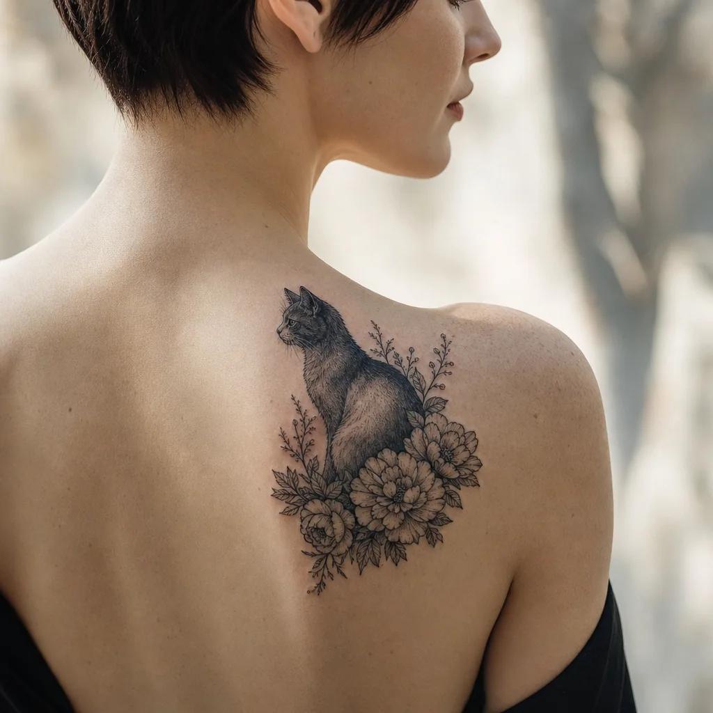 cat-tattoo old school black cat
