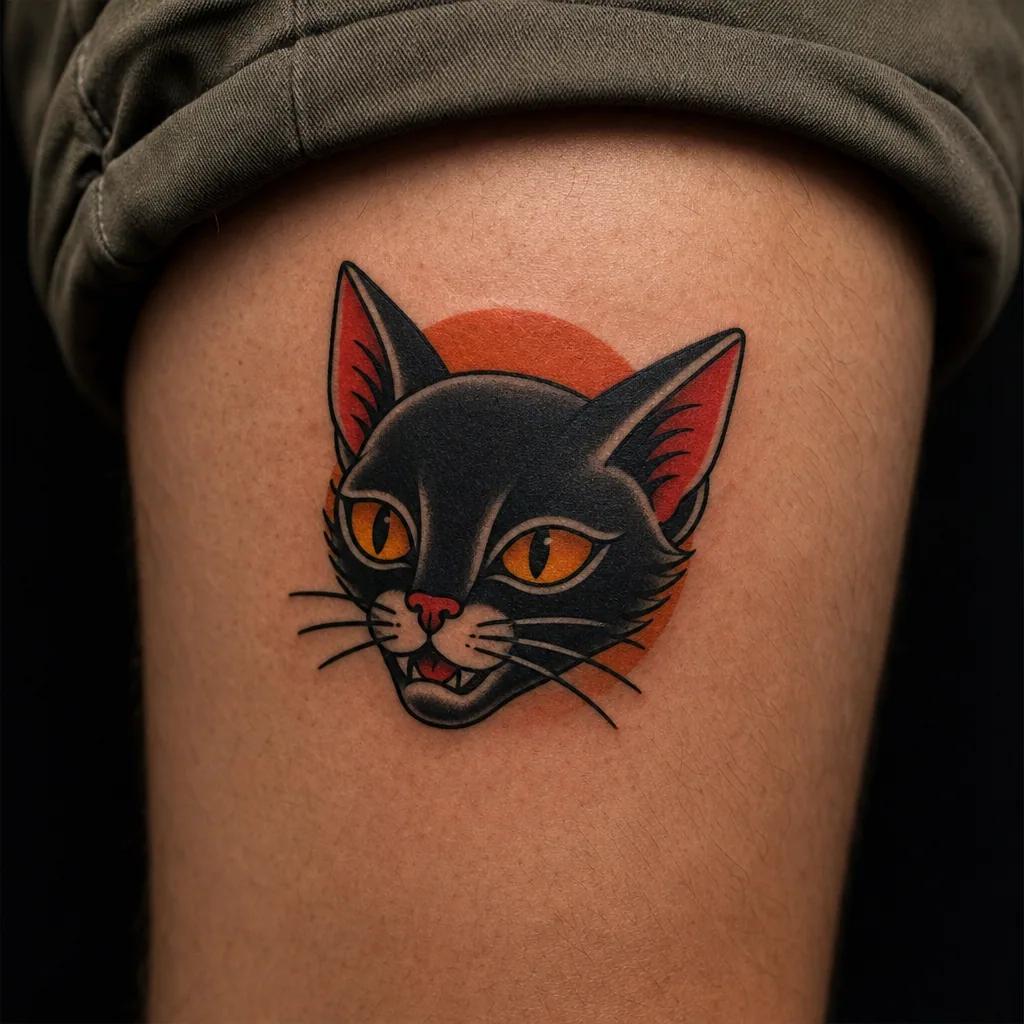 cat-tattoo ornamental cat skeleton