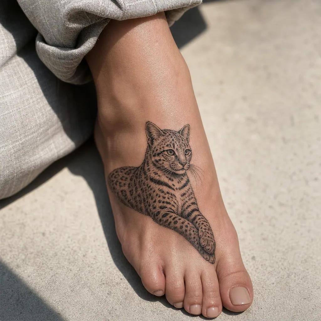 cat-tattoo modern tribal cat