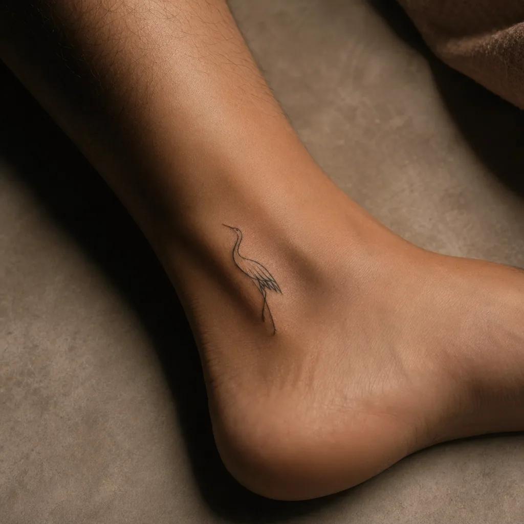 idée tatouage cheville crâne minimaliste