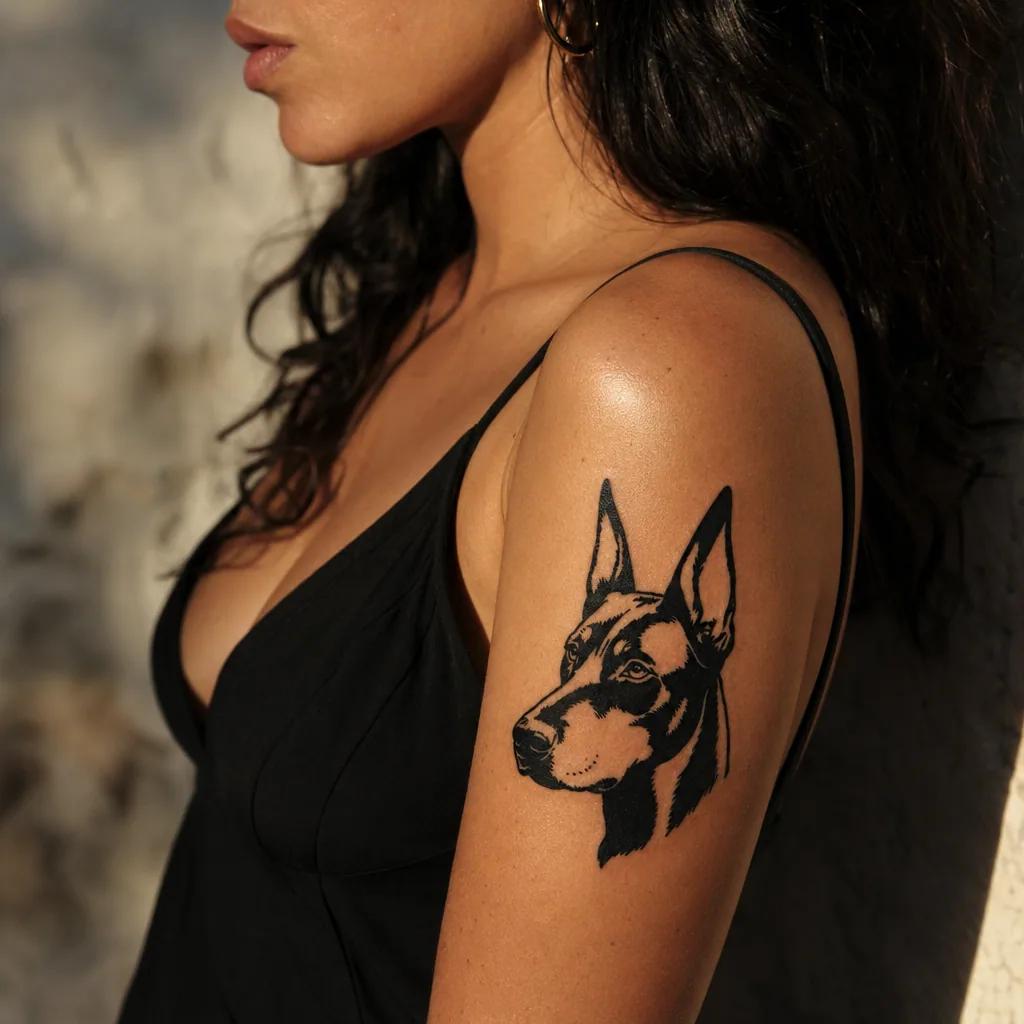 idée tatouage chien tête de chien blackwork