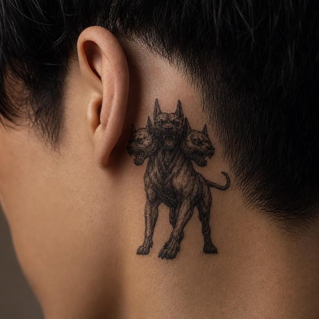 idée tatouage chien cerbère mythologique
