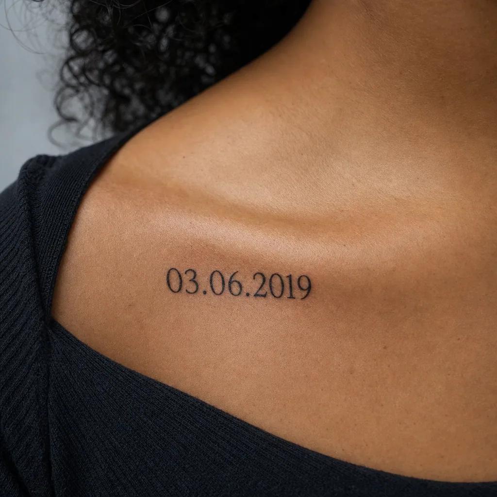 idée tatouage date de naissance date néo-traditionnelle