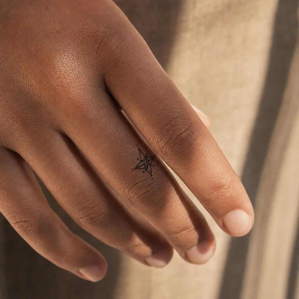 idée tatouage doigt étoile géométrique