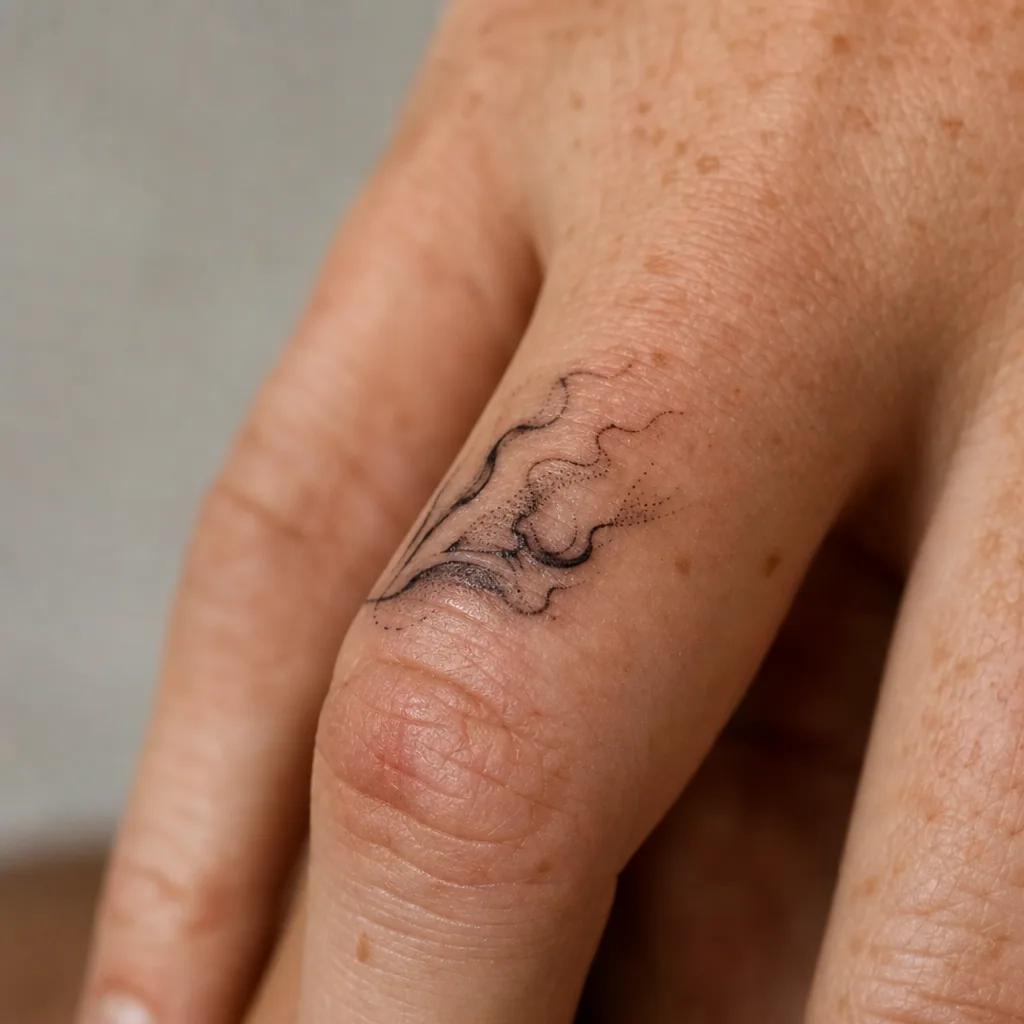 idée tatouage doigt vague abstraite