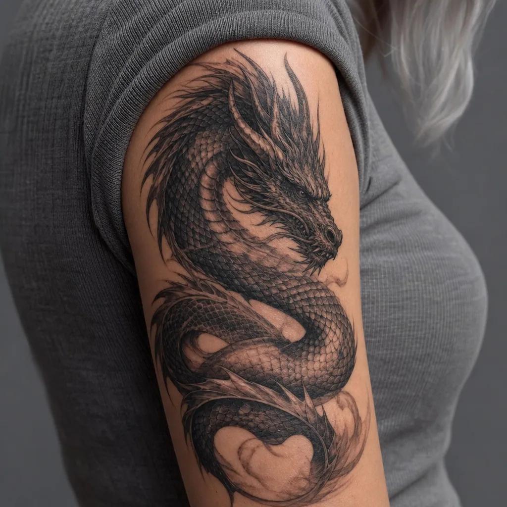 dragon-tattoo realistic dragon with scales