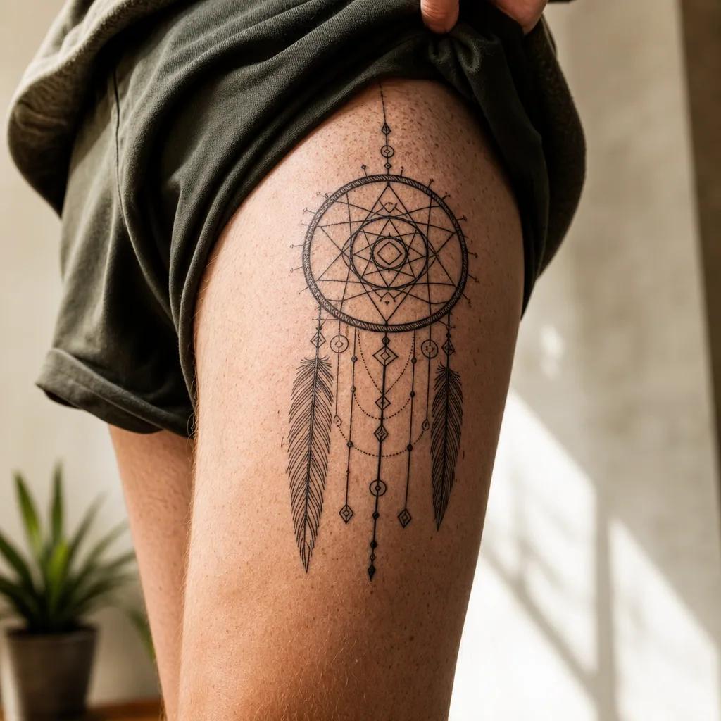 dreamcatcher-tattoo geometric dreamcatcher