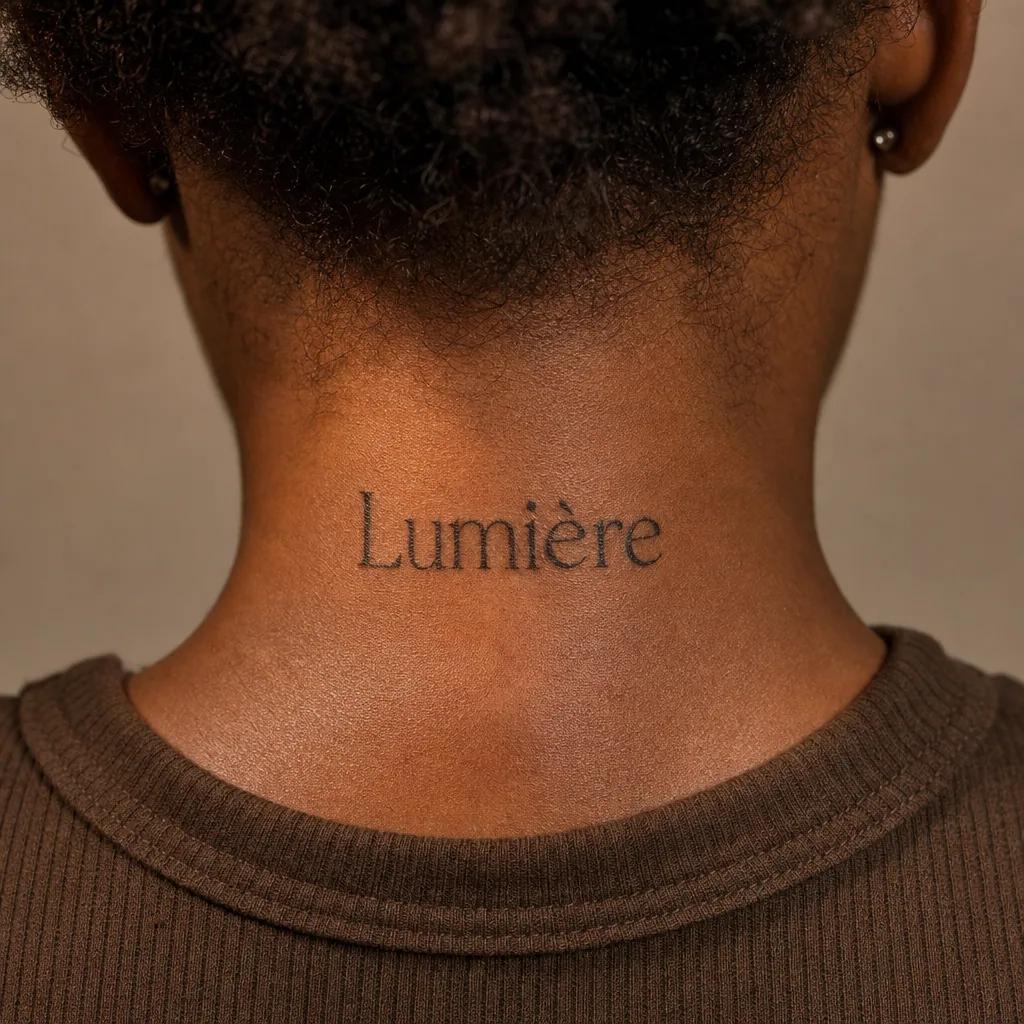 idée tatouage écriture typographie géométrique structurée
