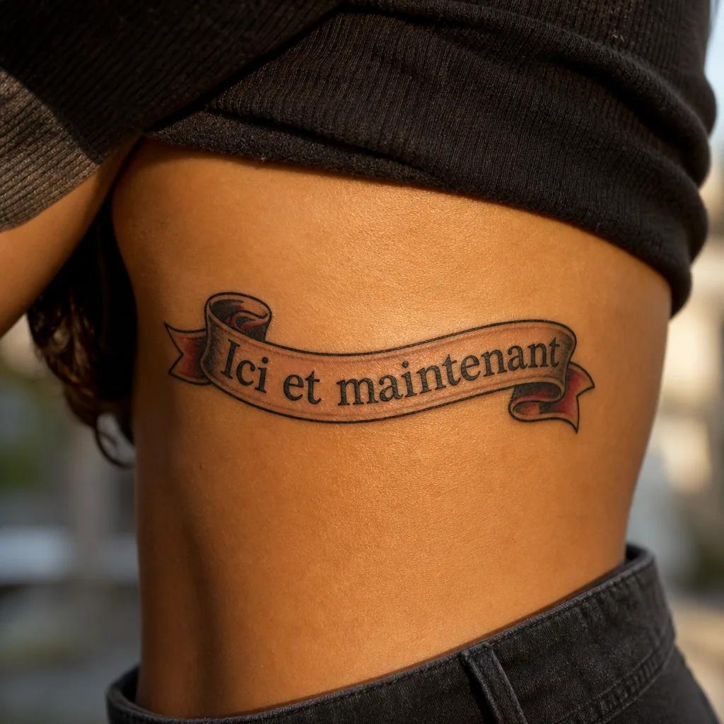 idée tatouage écriture banderole néo-traditionnelle