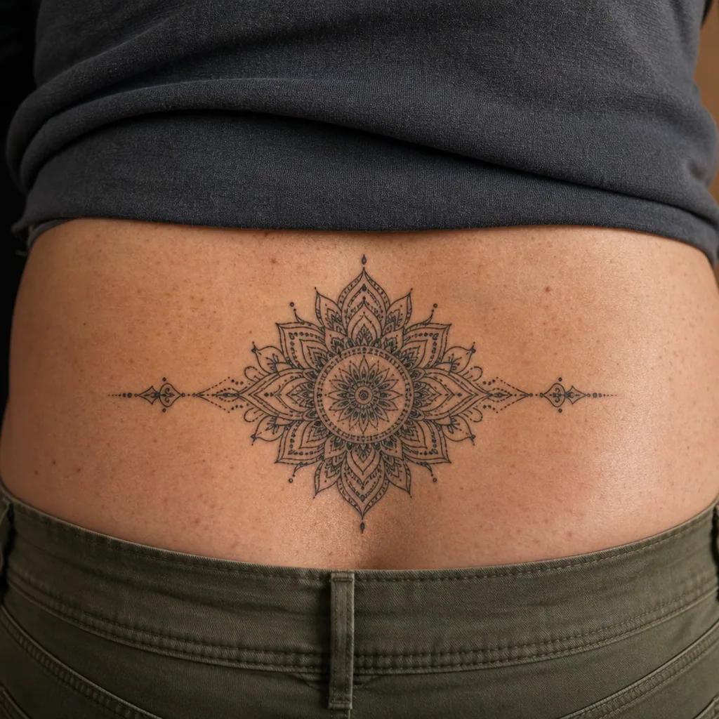 idée tatouage emplacement bas du dos mandala