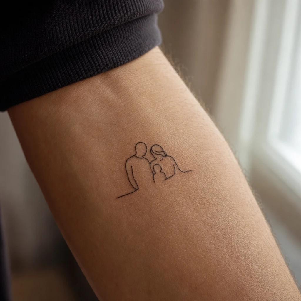 idée tatouage famille mot famille minimaliste