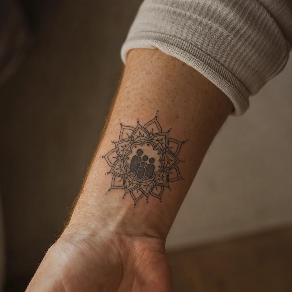 idée tatouage famille mandala familial