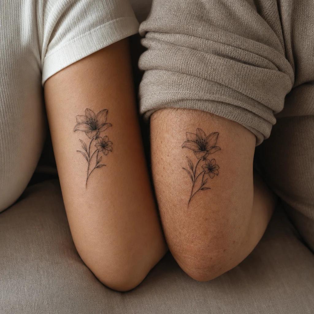 father and daughter-tattoo flower for father and daughter