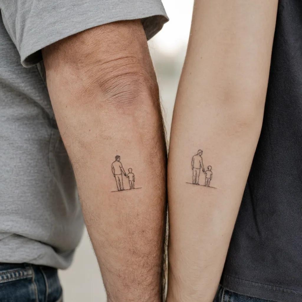 father and son-tattoo minimalist father and son