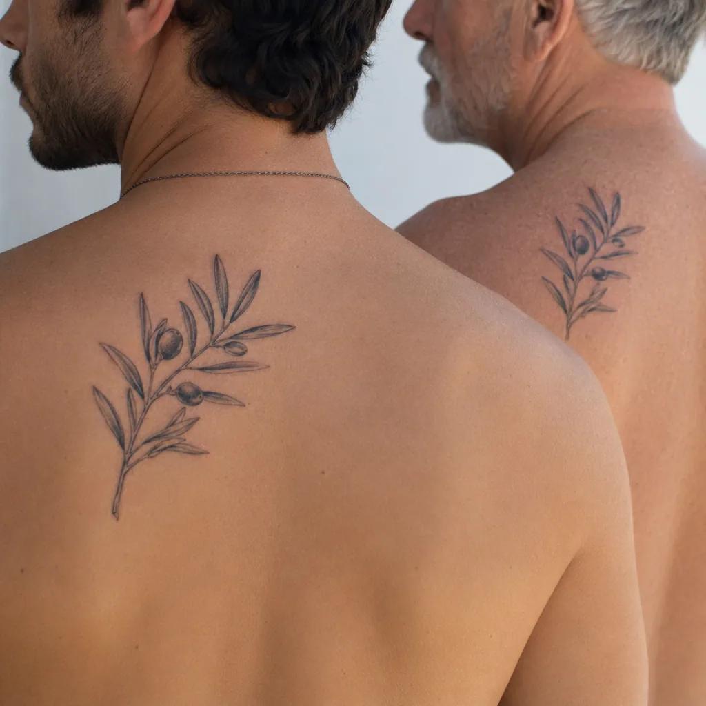 father and son-tattoo old school 'father' heart