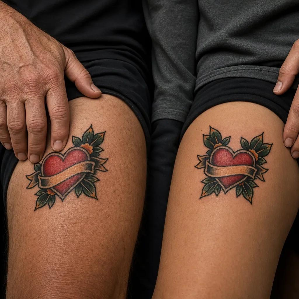 father and son-tattoo ornamental 'son' heart