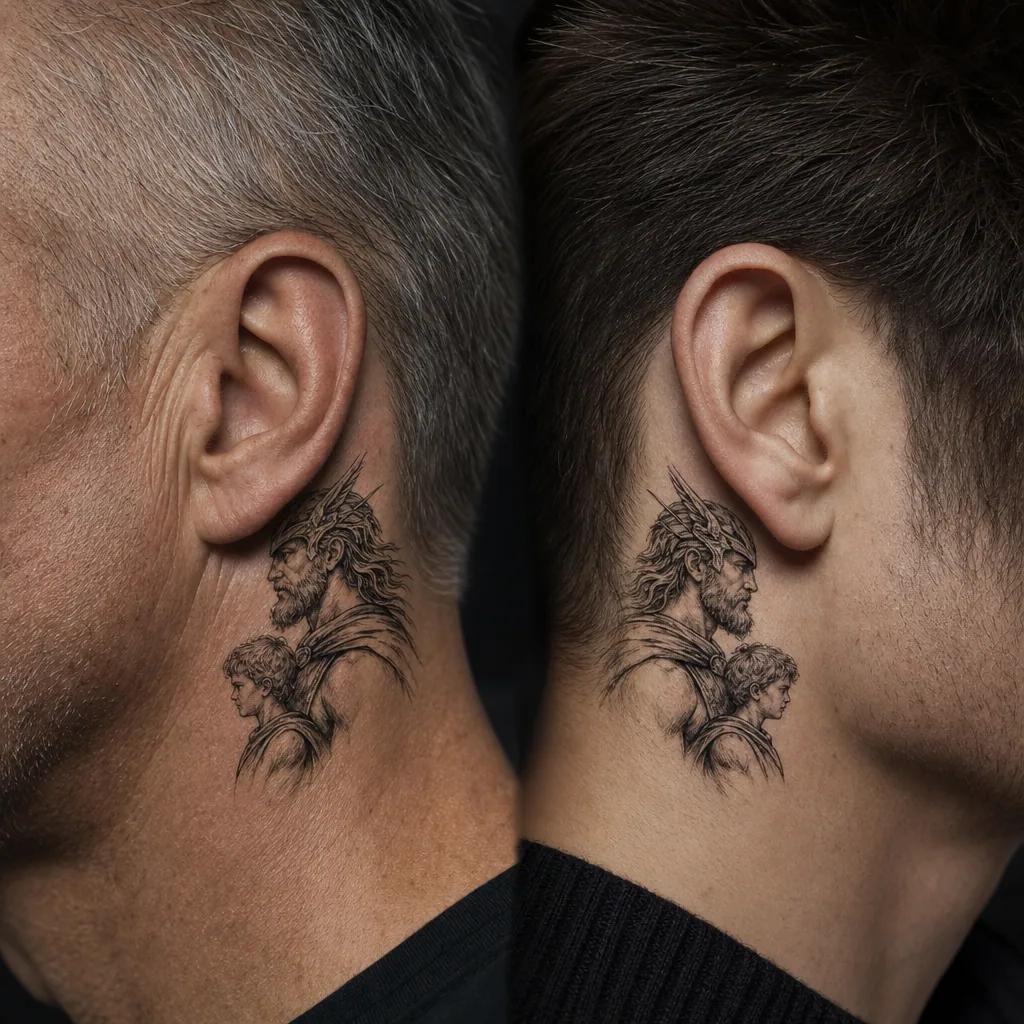 father and son-tattoo mandala f and s ornamental