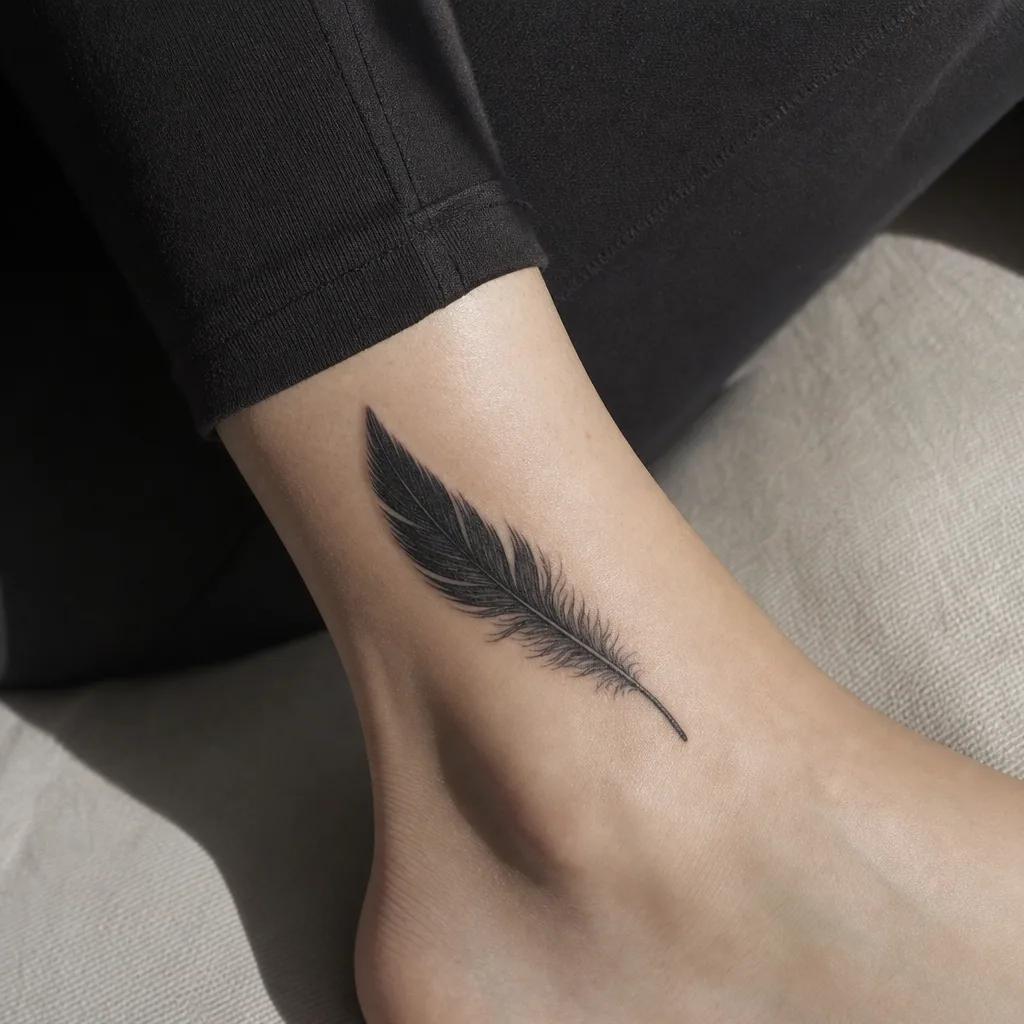 feather-tattoo bold blackwork feather