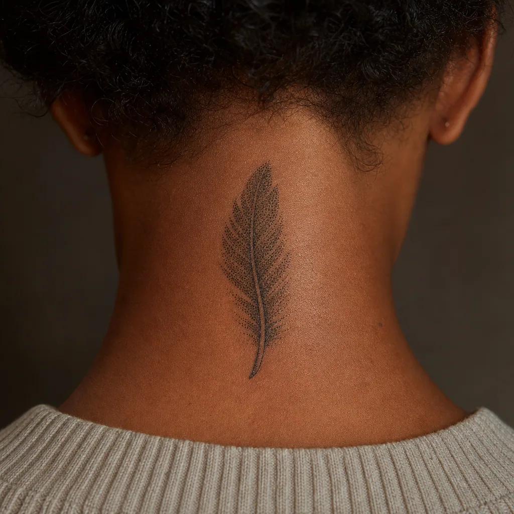 feather-tattoo dotwork stippling feather