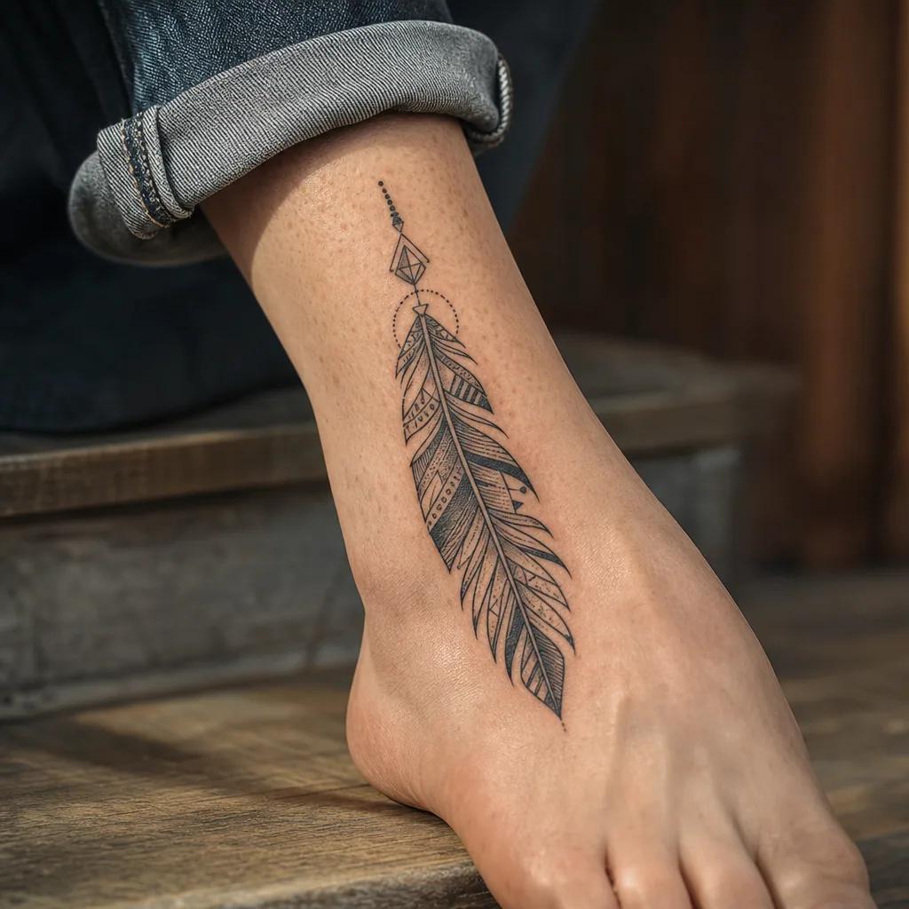feather-tattoo geometric feather