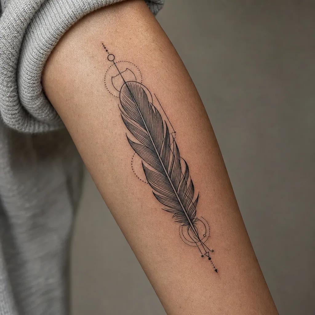feather-tattoo geometric feather