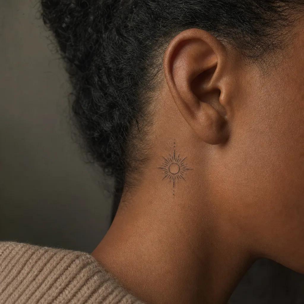 idée tatouage femme discret soleil symbolique épuré