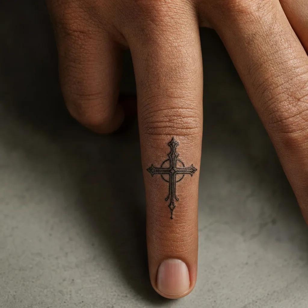 finger-tattoo initial lettering