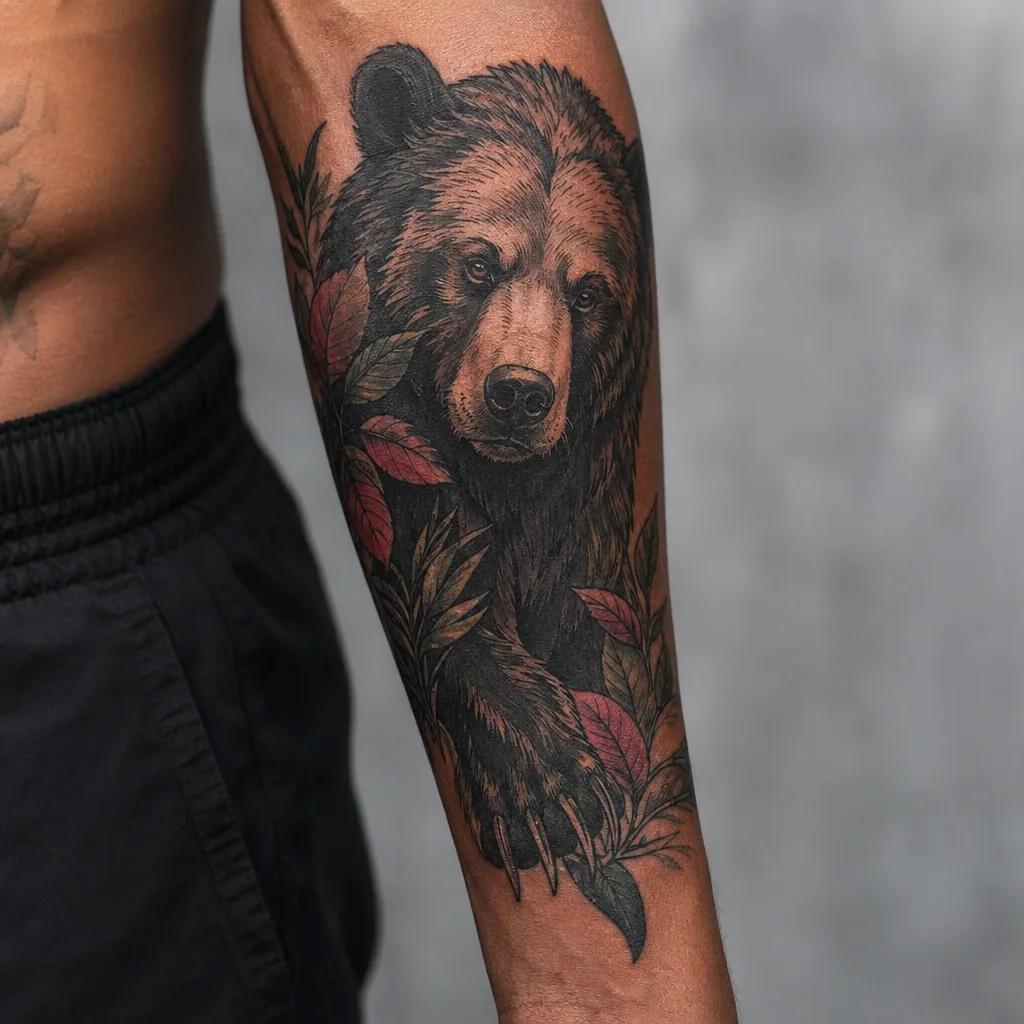 forearm-tattoo neo-traditional bear