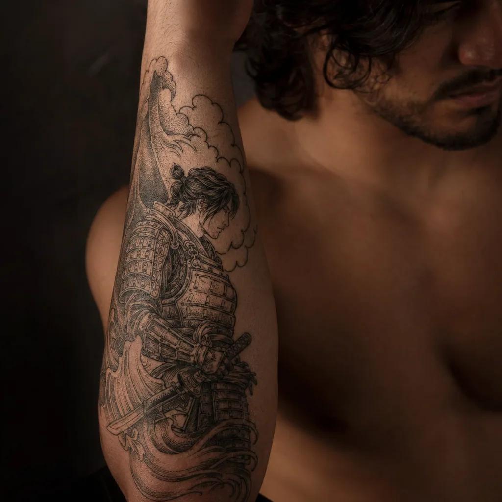 forearm-tattoo japanese samurai