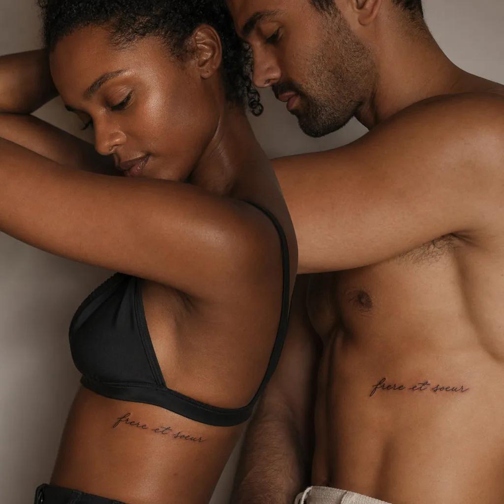 idée tatouage frère et sœur lettrage frère et sœur