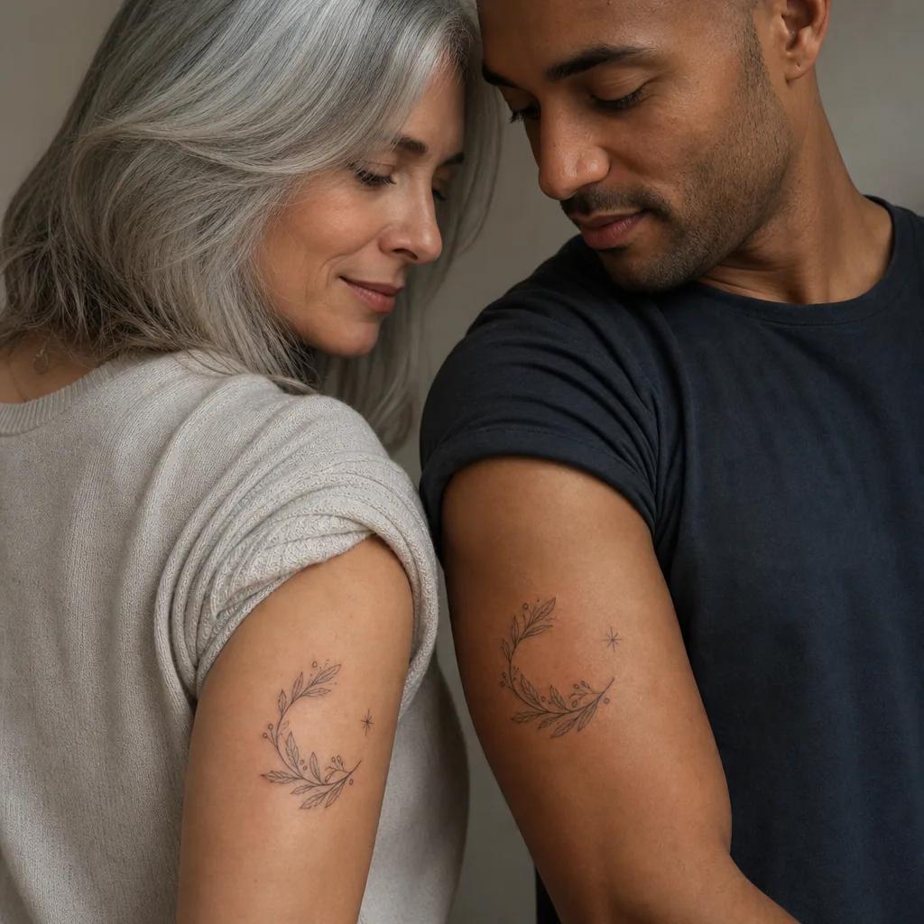idée tatouage frère et sœur mains illustratives premium